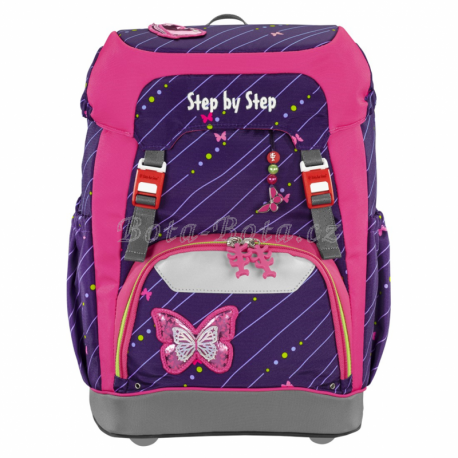 Školní batoh pro prvňáčky – 5dílný set, Step by Step GRADE Třpytivý motýl, AGR 129673