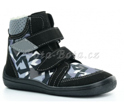 Zimní dětské barefoot boty BEDA BLACK MOON BF 0004/W/MK/NL